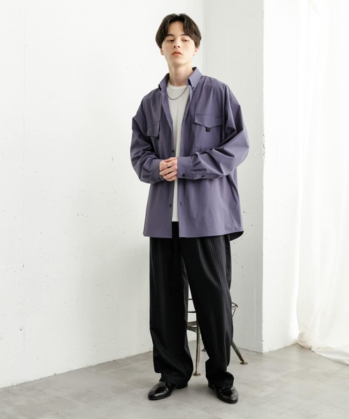 SENSE OF PLACE by URBAN RESEARCH(センスオブプレイスバイアーバンリサーチ)の「リップストップフィッシングシャツ(シャツ/ブラウス・メンズ・ブラック/アイボリー/ブルー・MEDIUM/LARGE)」の8枚目の写真