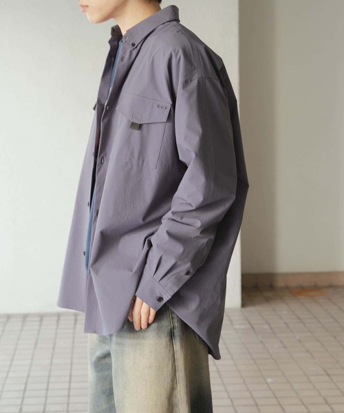 SENSE OF PLACE by URBAN RESEARCH(センスオブプレイスバイアーバンリサーチ)の「リップストップフィッシングシャツ(シャツ/ブラウス・メンズ・ブラック/アイボリー/ブルー・MEDIUM/LARGE)」の10枚目の写真