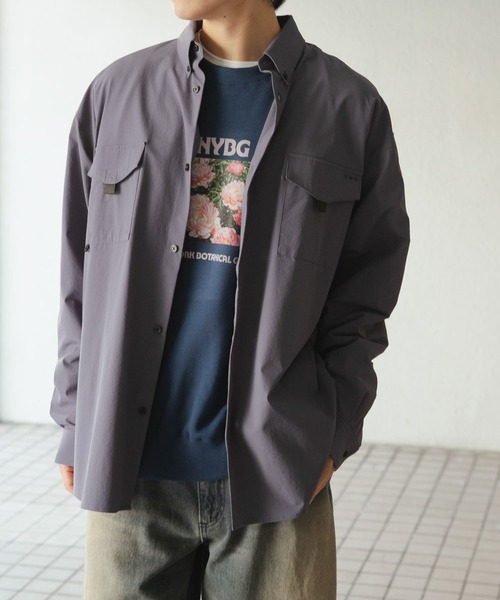 SENSE OF PLACE by URBAN RESEARCH(センスオブプレイスバイアーバンリサーチ)の「リップストップフィッシングシャツ(シャツ/ブラウス・メンズ・ブラック/アイボリー/ブルー・MEDIUM/LARGE)」の11枚目の写真