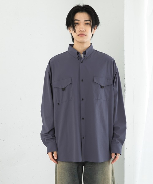 SENSE OF PLACE by URBAN RESEARCH(センスオブプレイスバイアーバンリサーチ)の「リップストップフィッシングシャツ(シャツ/ブラウス・メンズ・ブラック/アイボリー/ブルー・MEDIUM/LARGE)」の15枚目の写真