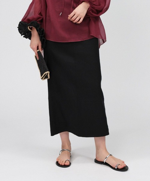 BABYLONE リネンレーヨンストレッチスカート ブラック 36 BABYLONE（バビロン）の「リネンレーヨンストレッチスカート