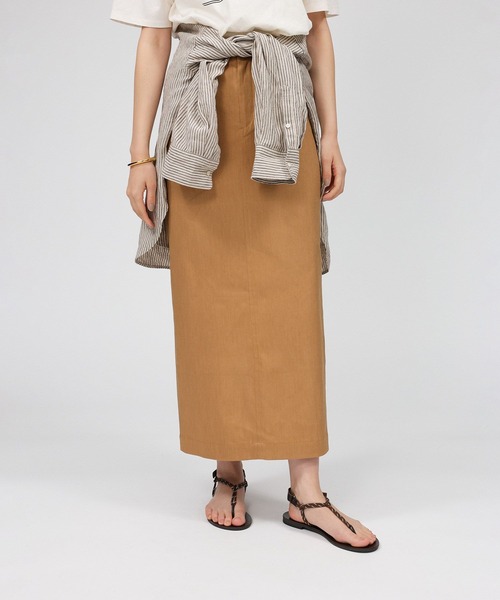 BABYLONE（バビロン）の「リネンレーヨンストレッチスカート（スカート・レディース・キャメル/ブラック/ベージュ/サックスブルー・38inch/36inch）」の16枚目の写真
