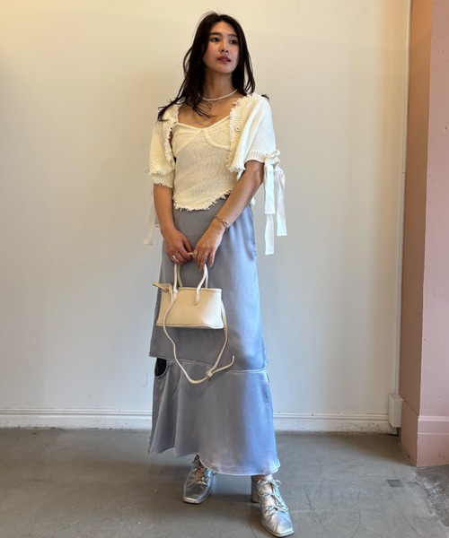 HONEY MI HONEY(ハニーミーハニー)の「cropped ribbon cardigan(カーディガン/ボレロ・レディース・ベージュ/ホワイト/ブラック・FREE)」の12枚目の写真