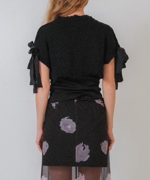 HONEY MI HONEY(ハニーミーハニー)の「cropped ribbon cardigan(カーディガン/ボレロ・レディース・ベージュ/ホワイト/ブラック・FREE)」の22枚目の写真