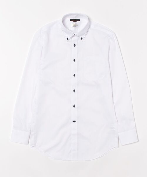 m.f.editorial（エムエフエディトリアル）の「【形態安定 吸水速乾】m.f.エディトリアル メンズ ボタンダウン ビジネスドレス 長袖シャツ（シャツ/ブラウス・メンズ・ホワイト・首回り41cm-裄丈82cm/首回り39cm-裄丈80cm/首回り39cm-裄丈84cm/首回り41cm-裄丈86cm/首回り43cm-裄丈86cm/首回り37cm-裄丈80cm/首回り45cm-裄丈86cm/首回り43cm-裄丈82cm）」の3枚目の写真