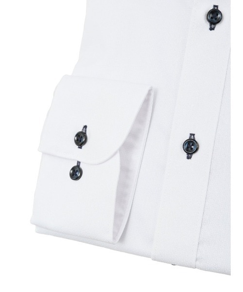 m.f.editorial（エムエフエディトリアル）の「【形態安定 吸水速乾】m.f.エディトリアル メンズ ボタンダウン ビジネスドレス 長袖シャツ（シャツ/ブラウス・メンズ・ホワイト・首回り41cm-裄丈82cm/首回り39cm-裄丈80cm/首回り39cm-裄丈84cm/首回り41cm-裄丈86cm/首回り43cm-裄丈86cm/首回り37cm-裄丈80cm/首回り45cm-裄丈86cm/首回り43cm-裄丈82cm）」の6枚目の写真