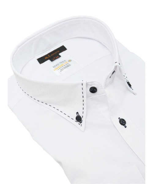 m.f.editorial（エムエフエディトリアル）の「【形態安定 吸水速乾】m.f.エディトリアル メンズ ボタンダウン ビジネスドレス 長袖シャツ（シャツ/ブラウス・メンズ・ホワイト・首回り41cm-裄丈82cm/首回り39cm-裄丈80cm/首回り39cm-裄丈84cm/首回り41cm-裄丈86cm/首回り43cm-裄丈86cm/首回り37cm-裄丈80cm/首回り45cm-裄丈86cm/首回り43cm-裄丈82cm）」の7枚目の写真