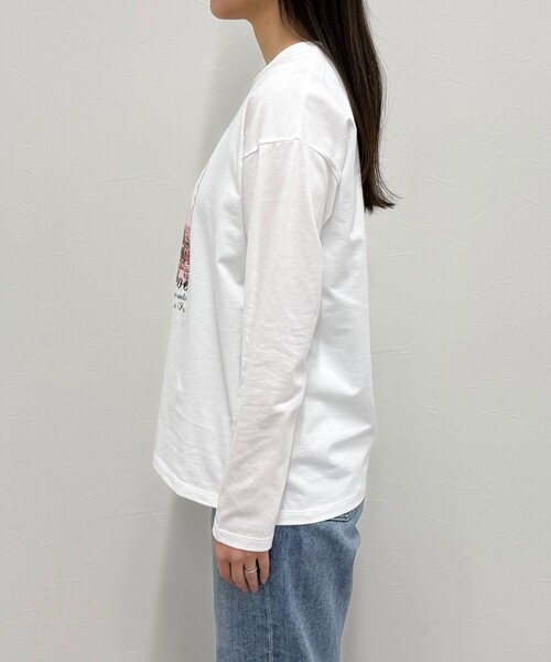 fredy emue（フレディエミュ）の「シルケットPARI ロンTシャツ（Tシャツ/カットソー・レディース・オフホワイト/チャコールグレー/ベージュ・38）」の18枚目の写真
