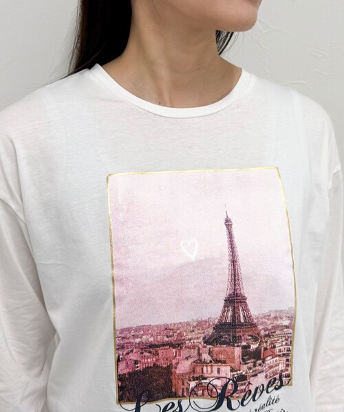 fredy emue（フレディエミュ）の「シルケットPARI ロンTシャツ（Tシャツ/カットソー・レディース・オフホワイト/チャコールグレー/ベージュ・38）」の15枚目の写真