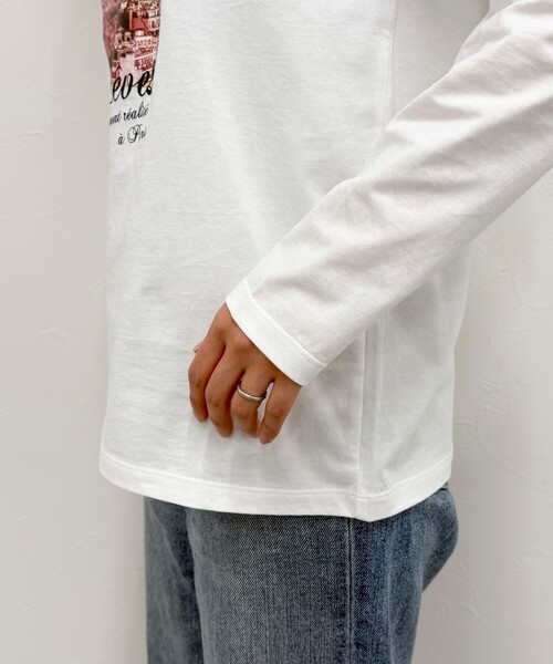 fredy emue（フレディエミュ）の「シルケットPARI ロンTシャツ（Tシャツ/カットソー・レディース・オフホワイト/チャコールグレー/ベージュ・38）」の12枚目の写真