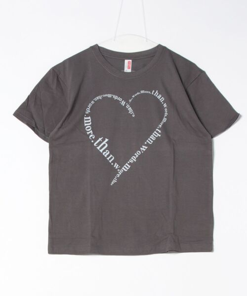 Lace Ladies(レースレディース)の「ハート ロゴプリント オーバーサイズ 半袖 Tシャツ(Tシャツ/カットソー・レディース・ホワイト/ダークグレー/ブラック・M/XL)」の9枚目の写真