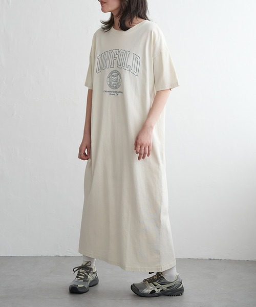 VENCEEXCHANGE（ヴァンスエクスチェンジ）の「刺繍カレッジTワンピース（ワンピース・レディース・アイボリー/チャコール・FREE）」の10枚目の写真