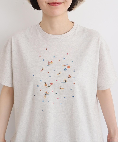 l'atelier du savon(アトリエドサボン)の「●夏のひととき スケッチTシャツ(Tシャツ/カットソー・レディース・ホワイト/オートミール・FREE)」の21枚目の写真