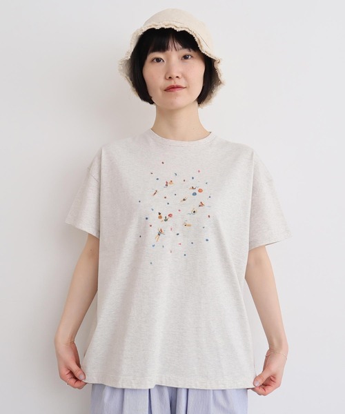 l'atelier du savon(アトリエドサボン)の「●夏のひととき スケッチTシャツ(Tシャツ/カットソー・レディース・ホワイト/オートミール・FREE)」の8枚目の写真