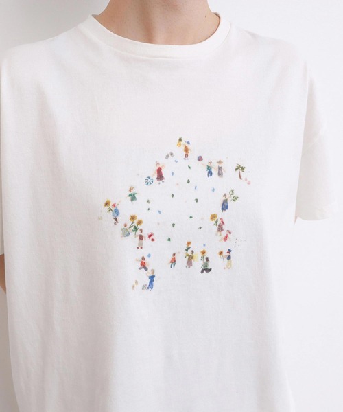 l'atelier du savon(アトリエドサボン)の「●夏のひととき スケッチTシャツ(Tシャツ/カットソー・レディース・ホワイト/オートミール・FREE)」の5枚目の写真