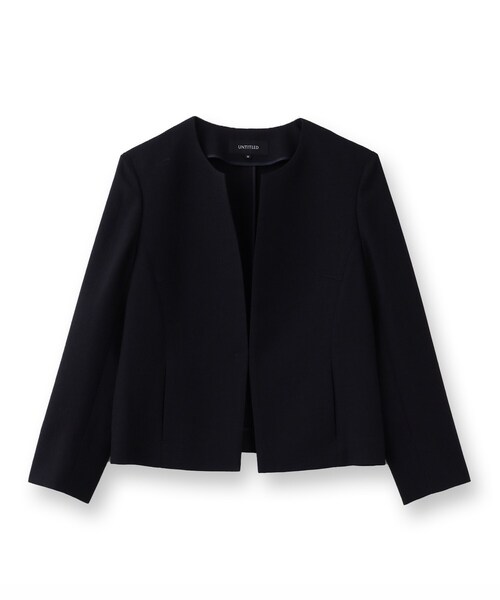 UNTITLED（アンタイトル）の「【セットアップ可/短丈】ドライタッチジャケット（ノーカラージャケット・レディース・オフホワイト/ナチュラル/ネイビー・00/01/02/03/04/42/44/46/48/50）」の4枚目の写真