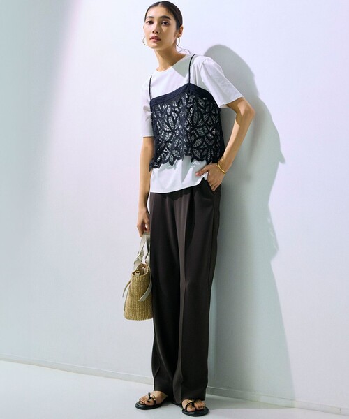 好評につき新色追加/汗じみ防止】エンブロイダリージャージー レース