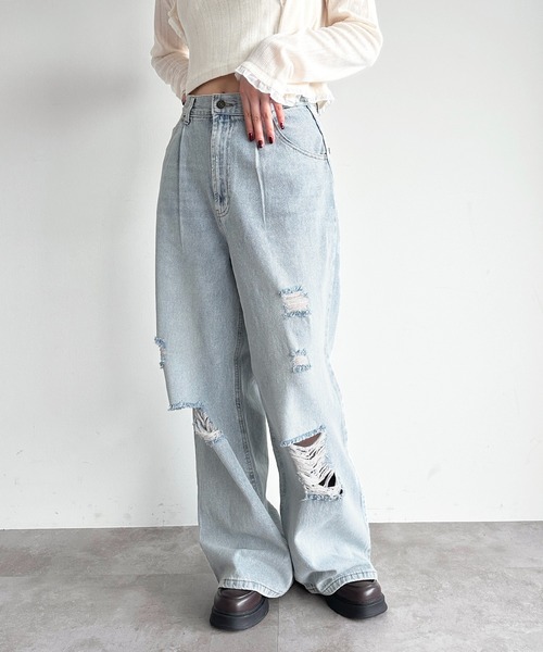 apres jour（アプレジュール）の「【4サイズ展開】アソートハイウエストワイドデニム（デニムパンツ・レディース・ブルー系その他/ブルー/グレー/ブラック系その他/グレー系その他・X-SMALL/LARGE/MEDIUM/SMALL）」の6枚目の写真