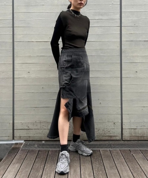 セール】Feng Chen Wang DENIM DECONSTRUCTION SKIRT FWF18SK04