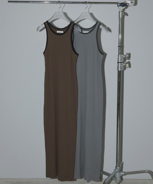 anuke（アンヌーク）の「Bicolor Rib Onepiece（ワンピース・レディース・ブラウン/チャコールグレー・36inch/38inch）」の4枚目の写真