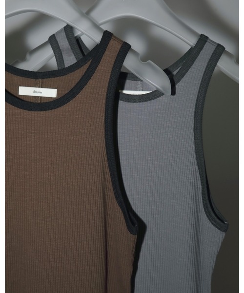 anuke（アンヌーク）の「Bicolor Rib Onepiece（ワンピース・レディース・ブラウン/チャコールグレー・36inch/38inch）」の3枚目の写真
