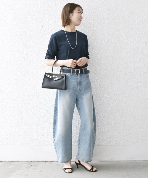 SHIPS for women / シップスウィメン SHIPS any:〈UVカット/接触冷感/吸水速乾/洗濯機可能〉USAコットン フレア TEE SHIPS｜SHIPS any:<UVカット/接触冷感/吸水速乾/洗濯機可能>USA