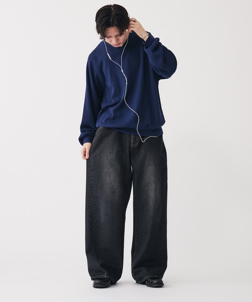 Adoon plain(アドーンプレーン)の「Shallow V-neck Thermal T-shrt / 浅VネックサーマルTシャツ(Tシャツ/カットソー・メンズ・ネイビー/ライトグレー・MEDIUM/LARGE)」の8枚目の写真