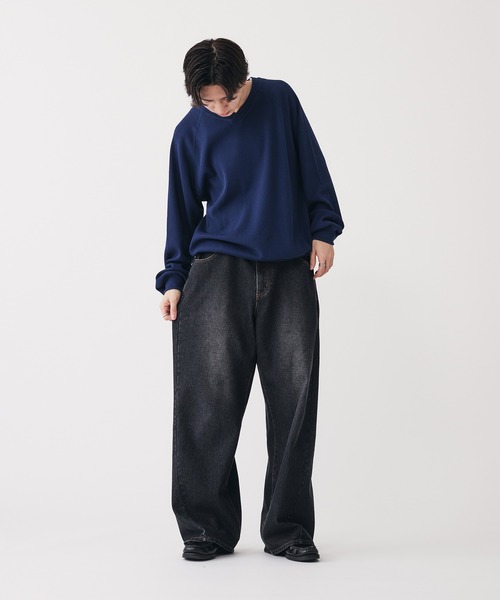 Adoon plain(アドーンプレーン)の「Shallow V-neck Thermal T-shrt / 浅VネックサーマルTシャツ(Tシャツ/カットソー・メンズ・ネイビー/ライトグレー・MEDIUM/LARGE)」の14枚目の写真
