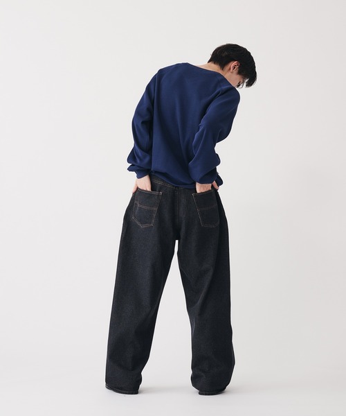 Adoon plain(アドーンプレーン)の「Shallow V-neck Thermal T-shrt / 浅VネックサーマルTシャツ(Tシャツ/カットソー・メンズ・ネイビー/ライトグレー・MEDIUM/LARGE)」の15枚目の写真