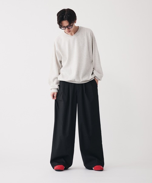 Adoon plain(アドーンプレーン)の「Shallow V-neck Thermal T-shrt / 浅VネックサーマルTシャツ(Tシャツ/カットソー・メンズ・ネイビー/ライトグレー・MEDIUM/LARGE)」の9枚目の写真
