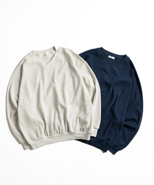 Adoon plain(アドーンプレーン)の「Shallow V-neck Thermal T-shrt / 浅VネックサーマルTシャツ(Tシャツ/カットソー・メンズ・ネイビー/ライトグレー・MEDIUM/LARGE)」の17枚目の写真
