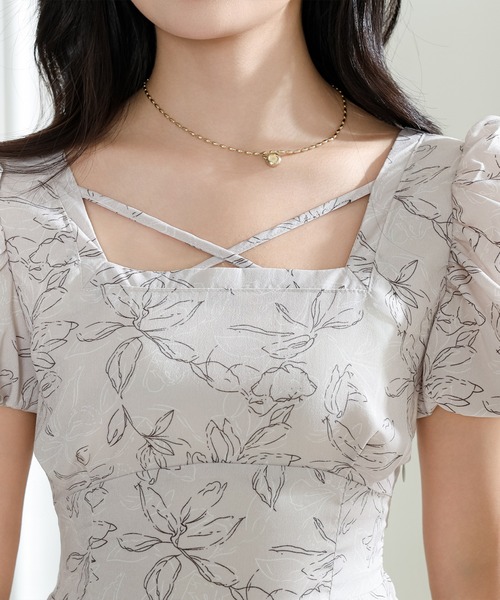 Lace Ladies(レースレディース)の「ボタニカル プリント パフスリーブ バックコンシャス ワンピース(ワンピース・レディース・ベージュ/ブラック/アイボリー・FREE/S)」の19枚目の写真
