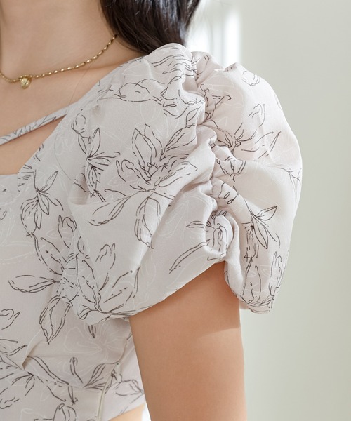 Lace Ladies(レースレディース)の「ボタニカル プリント パフスリーブ バックコンシャス ワンピース(ワンピース・レディース・ベージュ/ブラック/アイボリー・FREE/S)」の20枚目の写真