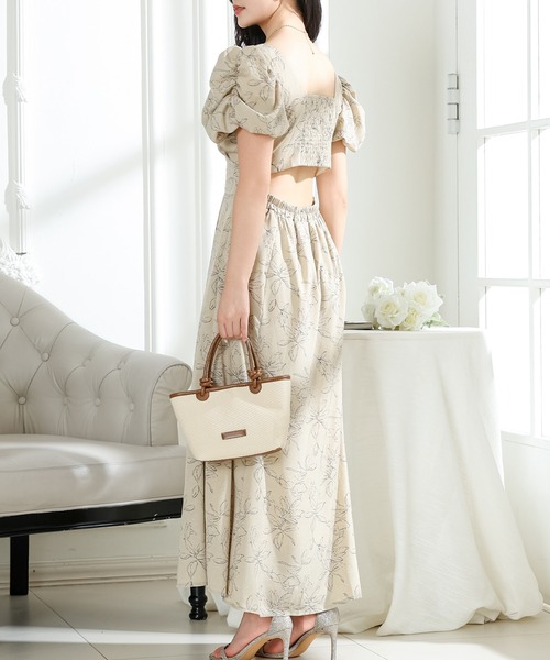 Lace Ladies(レースレディース)の「ボタニカル プリント パフスリーブ バックコンシャス ワンピース(ワンピース・レディース・ベージュ/ブラック/アイボリー・FREE/S)」の17枚目の写真