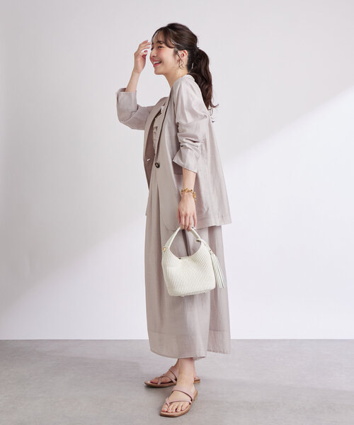 La boutique BonBon(ラブティックボンボン)の「【セットアップ可】レーヨンリネンシアースラブワンピース(ワンピース・レディース・サックスブルー/オフホワイト/ネイビー/グレイッシュベージュ・FREE)」の10枚目の写真