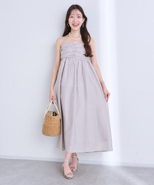La boutique BonBon(ラブティックボンボン)の「【セットアップ可】レーヨンリネンシアースラブワンピース(ワンピース・レディース・サックスブルー/オフホワイト/ネイビー/グレイッシュベージュ・FREE)」の12枚目の写真