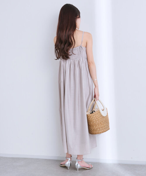 La boutique BonBon(ラブティックボンボン)の「【セットアップ可】レーヨンリネンシアースラブワンピース(ワンピース・レディース・サックスブルー/オフホワイト/ネイビー/グレイッシュベージュ・FREE)」の14枚目の写真