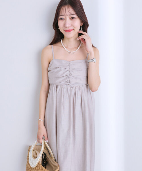 La boutique BonBon(ラブティックボンボン)の「【セットアップ可】レーヨンリネンシアースラブワンピース(ワンピース・レディース・サックスブルー/オフホワイト/ネイビー/グレイッシュベージュ・FREE)」の15枚目の写真