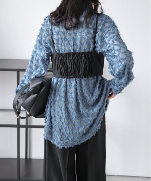 AMELY(エミリー)の「ダイヤフリンジシアーシャツ(シャツ/ブラウス・レディース・ホワイト/ブラック/ブルー・フリー)」の16枚目の写真