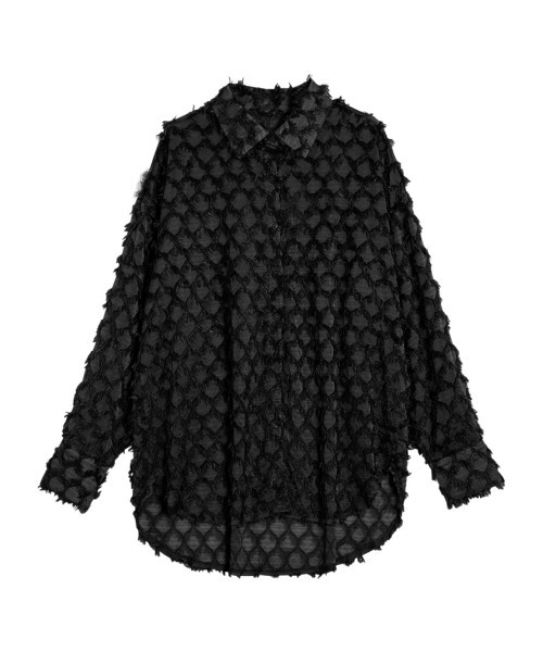 AMELY(エミリー)の「ダイヤフリンジシアーシャツ(シャツ/ブラウス・レディース・ホワイト/ブラック/ブルー・フリー)」の20枚目の写真