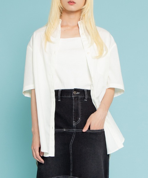 PUNYUS（プニュズ）の「半袖カラーシャツ（シャツ/ブラウス・メンズ・ブルー/ピンク/ホワイト・1/2/3/4）」の2枚目の写真