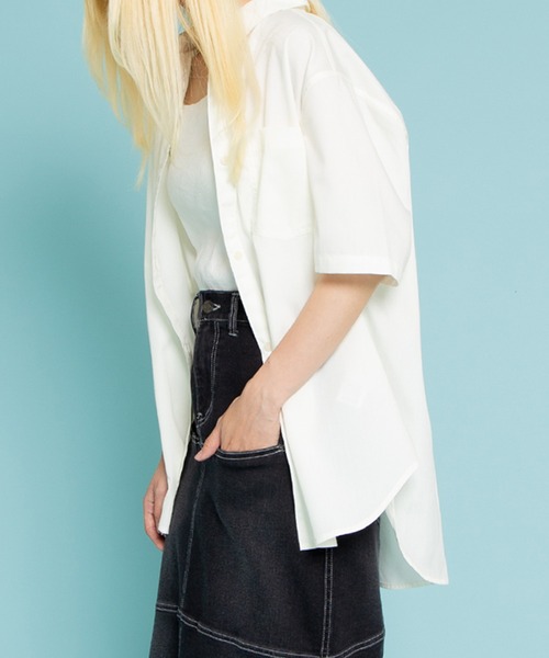 PUNYUS（プニュズ）の「半袖カラーシャツ（シャツ/ブラウス・メンズ・ブルー/ピンク/ホワイト・1/2/3/4）」の4枚目の写真