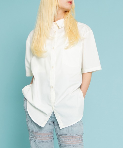 PUNYUS（プニュズ）の「半袖カラーシャツ（シャツ/ブラウス・メンズ・ブルー/ピンク/ホワイト・1/2/3/4）」の12枚目の写真