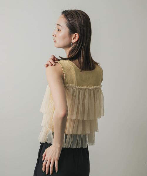 セール】ダブルジップフリルニットトップ（ニット/セーター