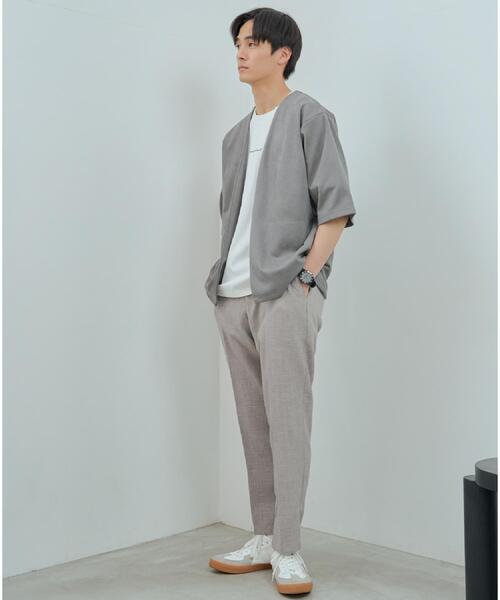 THE SHOP TK (ザ ショップ ティーケー )の「フェイクスウェードアンサンブルカーディガン【五分袖カーディガン+半袖Tシャツセットアイテム】(カーディガン/ボレロ・メンズ・ブラウン系その他/グレー/ネイビー・02/03/04)」の8枚目の写真