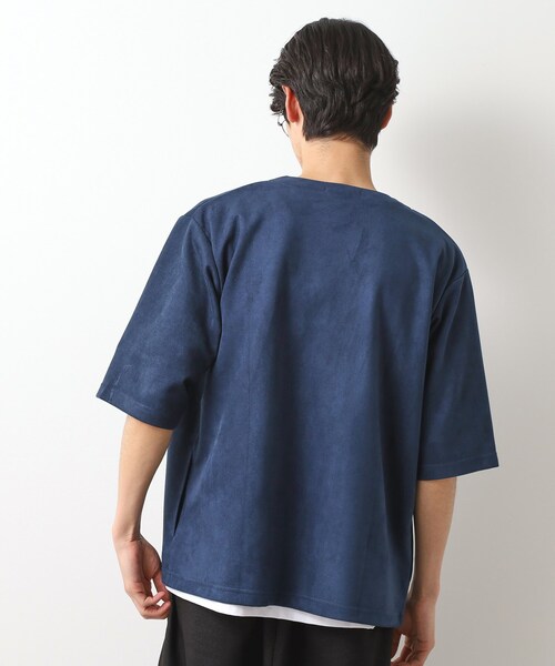 THE SHOP TK (ザ ショップ ティーケー )の「フェイクスウェードアンサンブルカーディガン【五分袖カーディガン+半袖Tシャツセットアイテム】(カーディガン/ボレロ・メンズ・ブラウン系その他/グレー/ネイビー・02/03/04)」の12枚目の写真