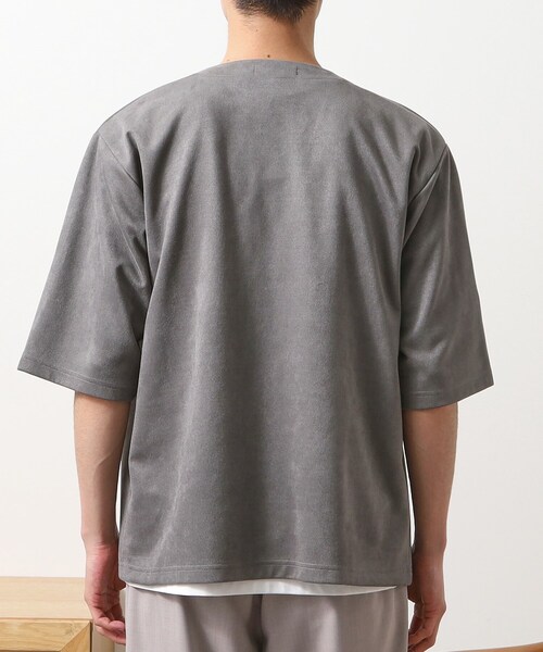 THE SHOP TK (ザ ショップ ティーケー )の「フェイクスウェードアンサンブルカーディガン【五分袖カーディガン+半袖Tシャツセットアイテム】(カーディガン/ボレロ・メンズ・ブラウン系その他/グレー/ネイビー・02/03/04)」の17枚目の写真