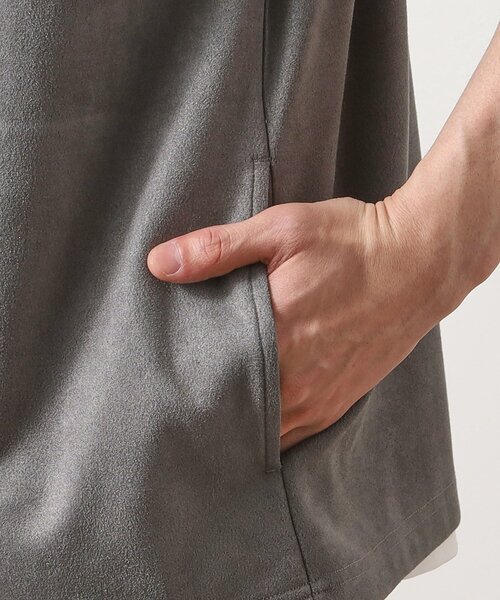 THE SHOP TK (ザ ショップ ティーケー )の「フェイクスウェードアンサンブルカーディガン【五分袖カーディガン+半袖Tシャツセットアイテム】(カーディガン/ボレロ・メンズ・ブラウン系その他/グレー/ネイビー・02/03/04)」の20枚目の写真
