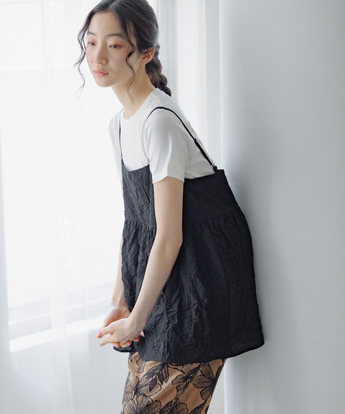 niko and...（ニコアンド）の「ドビーワッシャーキャミソール（キャミソール・レディース・ブラック/オフホワイト・FREE）」の13枚目の写真