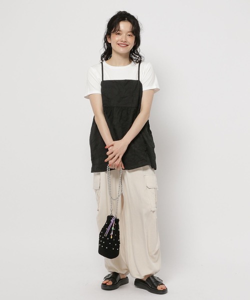 niko and...（ニコアンド）の「ドビーワッシャーキャミソール（キャミソール・レディース・ブラック/オフホワイト・FREE）」の18枚目の写真